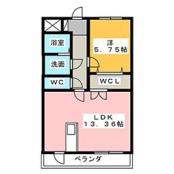 ルネスエスペランサ 1LDKの間取図画像