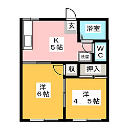コーポ北気開 2Kの間取図画像