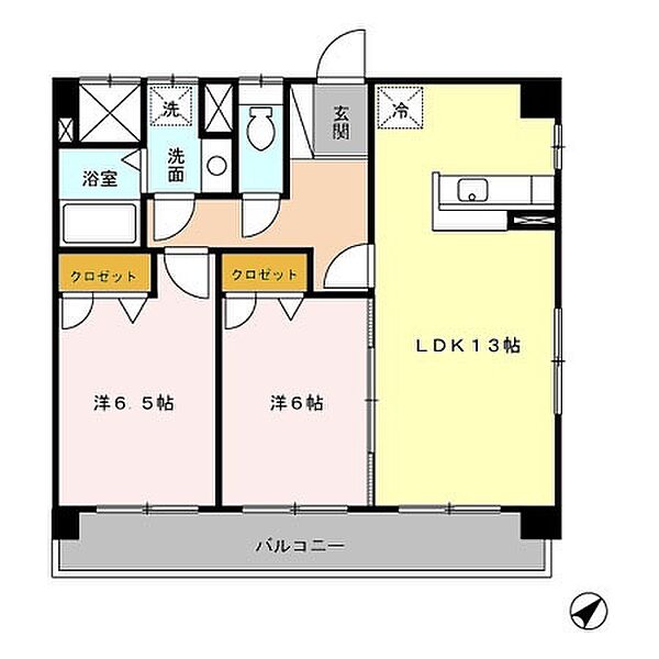 アントゥレ・ゼンザ ｜静岡県静岡市葵区銭座町(賃貸マンション2LDK・2階・58.80㎡)の写真 その2