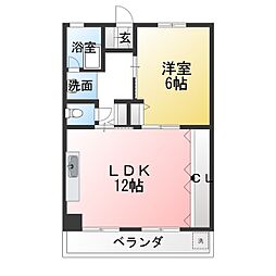 国光マンション 1LDKの間取図画像