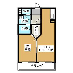 HeroKW 1LDKの間取図画像