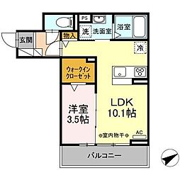ブルーム 1LDKの間取図画像