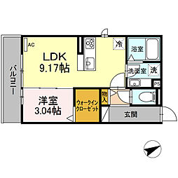 オルオルハレ 1LDKの間取図画像