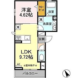パインバレー三番町 1LDKの間取図画像
