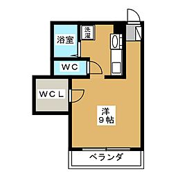 ラフィーネL 1Kの間取図画像