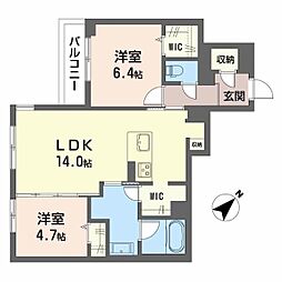 アルセア 2LDKの間取図画像