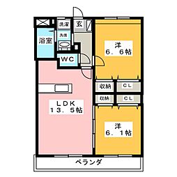 ガーデンコート北安東 2LDKの間取図画像