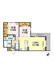 ディクレスト西千代田 2LDKの間取図画像