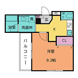 ルソレイユ桜木町 1Kの間取図画像