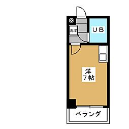 コーポK ワンルームの間取図画像