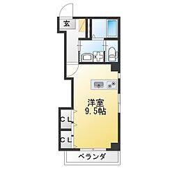 三共トラストビル ワンルームの間取図画像