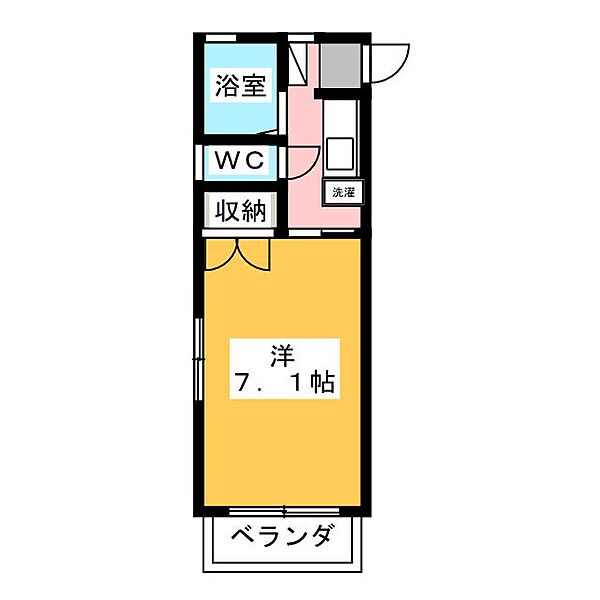 パーソンズＡ ｜静岡県静岡市駿河区大谷(賃貸アパート1K・1階・22.35㎡)の写真 その2