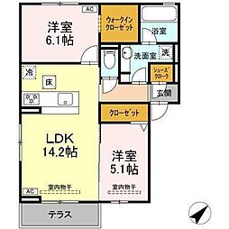 恵比寿の森 2LDKの間取図画像