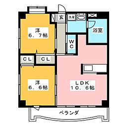 ル・シエル 2LDKの間取図画像