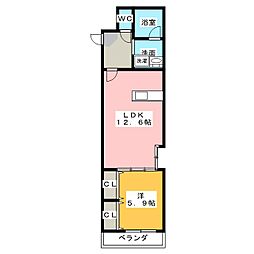 ドルチェヴィータ東静岡 1LDKの間取図画像