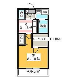 Roots 1Kの間取図画像