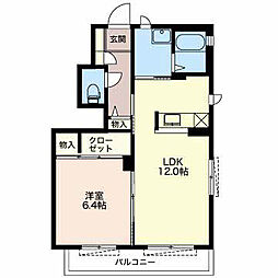 グランド・ソレーユ2 1LDKの間取図画像