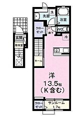 S・GVI ワンルームの間取図画像