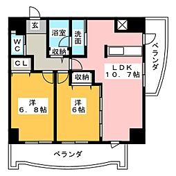 ル・シエル 2LDKの間取図画像