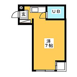 シティテラス春日 ワンルームの間取図画像