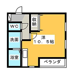グレイス鴎 ワンルームの間取図画像