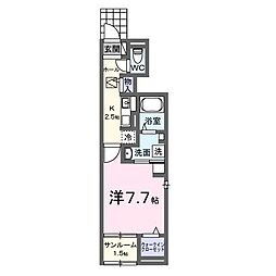 静岡市葵区沓谷5丁目アパート 1Kの間取図画像