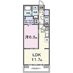 ボナミA 1LDKの間取図画像