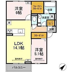 恵比寿の森 2LDKの間取図画像