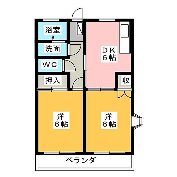 プラスパーハイツ ｜静岡県静岡市清水区馬走北(賃貸アパート2DK・1階・44.00㎡)の写真 その2