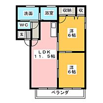 シャルム瀬名Ｃ  ｜ 静岡県静岡市葵区瀬名６丁目（賃貸アパート2LDK・1階・50.04㎡） その2