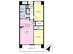 ルピナスコート草薙 2LDKの間取図画像