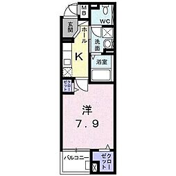 リアンM 1Kの間取図画像