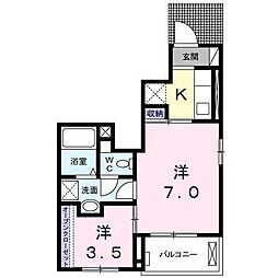 ヴィレッタ・アイ 1SKの間取図画像
