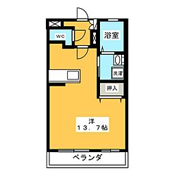 ミュゼ草薙 ワンルームの間取図画像