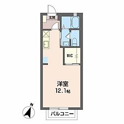 グランドール池田2 ワンルームの間取図画像