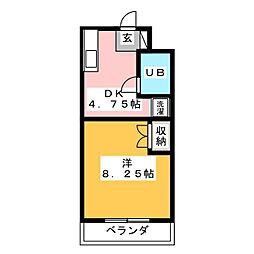 セイントフローレンス 1DKの間取図画像
