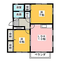 アルビレオB 2LDKの間取図画像