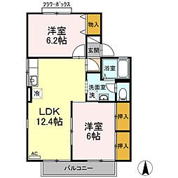 グランシャリオ2 2LDKの間取図画像