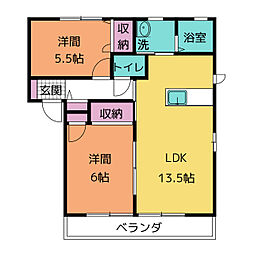 キャステールA 2LDKの間取図画像