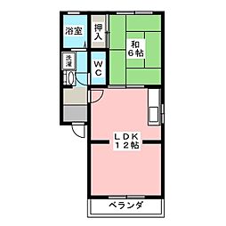 コーポYS2 1LDKの間取図画像
