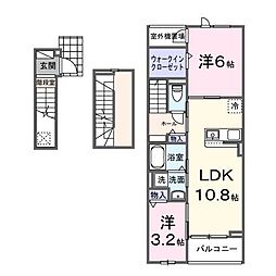 ヒカルサ清水本町 2LDKの間取図画像