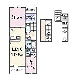 ヒカルサ清水本町 2LDKの間取図画像