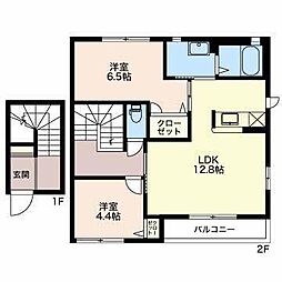 エスザーレB 2LDKの間取図画像
