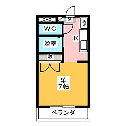 ガーデンヒルズ春日 1Kの間取図画像