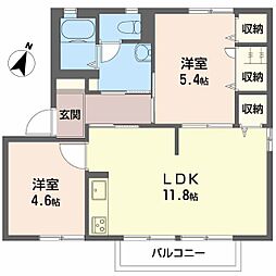 コンセイユ追分A 2LDKの間取図画像
