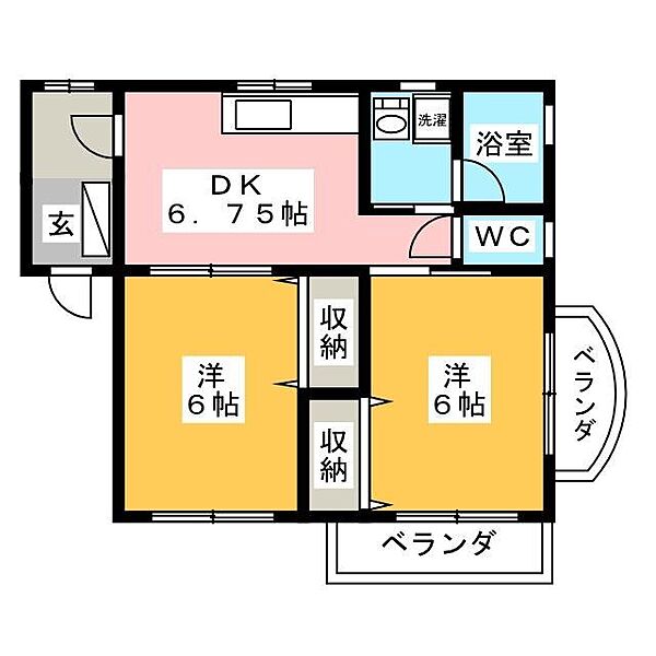 クリオ内山II ｜静岡県静岡市駿河区小黒１丁目(賃貸マンション2DK・2階・44.73㎡)の写真 その2