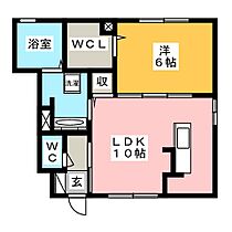 セジュールフラッツII  ｜ 静岡県静岡市駿河区下川原３丁目（賃貸アパート1LDK・1階・42.40㎡） その2