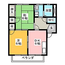 エクセレント新川 2DKの間取図画像