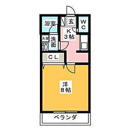 レスコ・ド・ナカハラ 1Kの間取図画像