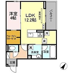 Dcrest新川N 1LDKの間取図画像